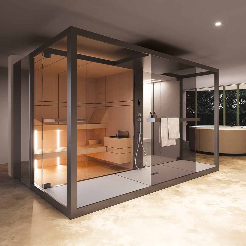 Veelzijdige Novellini combinatie sauna cabine.